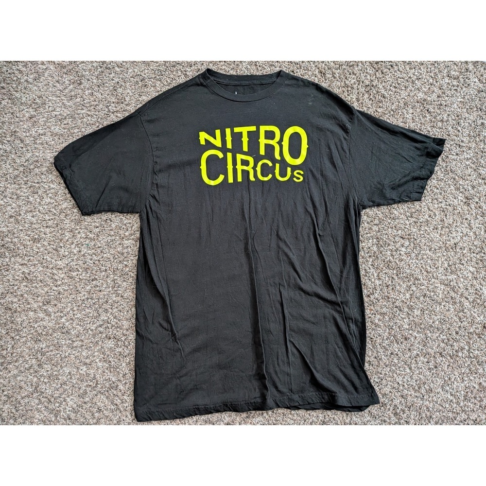 Nitro Circus Logo T Shirt Black Yellow Size XL USA Made